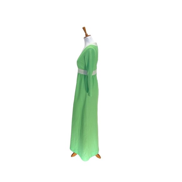Jones 3/4 Sleeve Maxi Dress Green Size 8 Vintage Retro Minimalist 60s Mod Boho - Picture 12 of 15